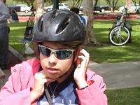 DSCN3436  Bianca Samaniego adjusts her helmet