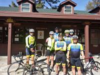 MtLagunaStore  Tony Jones, Tony Mazzeo, Diana Wennerstrom, Ursula Cunneen, Sean Brennan, Karl Rudnick, Rob Brown. Made it to the store along with half a dozen buddies of Sean's (not shown).  George ripped his tire at Hwy 80 / Kitchen Creek, booted, and headed back to Pine Valley.