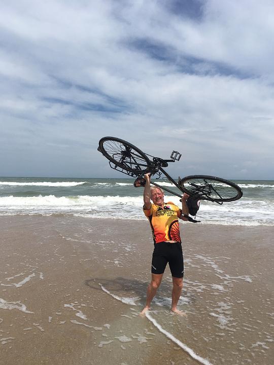 Success as Ed dips bike in the Atlantic