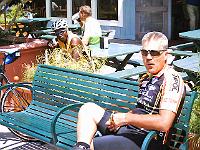 8.2.07thursday06  John and Sam relax at Dana Point. The big group had left with a broken spoke problem on one Univega.